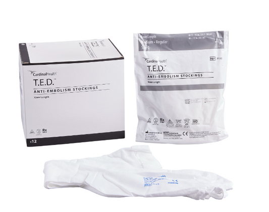 Anti-embolism Stocking T.E.D.™ Knee High Medium / Regular White Inspection Toe