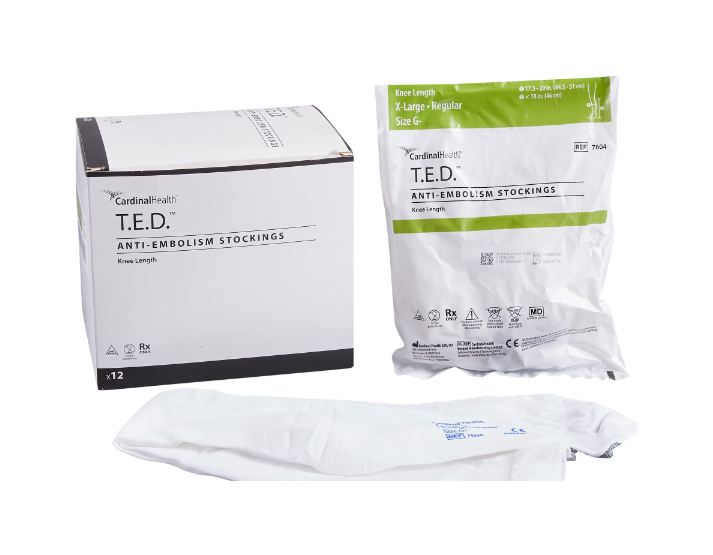 Anti-embolism Stocking T.E.D.™ Knee High X-Large / Regular White Inspection Toe