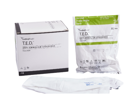 Anti-embolism Stocking T.E.D.™ Knee High X-Large / Regular White Inspection Toe