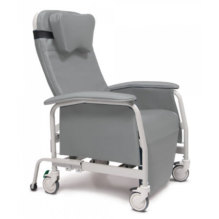 Wide Recliner Deluxe Preferred Care® Dove 5 Inch, Swivel Casters, Three Locking Caster, Locking Tab on Right Rear Caster