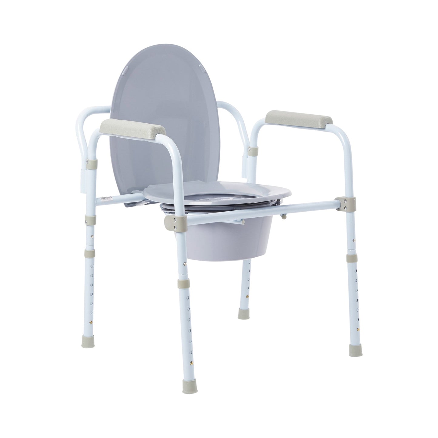 3-in-1 Commode Chair McKesson Fixed Arms Steel Frame Back Bar 13-3/4 Inch Seat Width 350 lbs. Weight Capacity