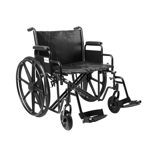 Wheelchair McKesson Dual Axle Full Length Arm Swing-Away Footrest Black Upholstery 18 Inch Seat Width Adult 300 lbs. Weight Capacity