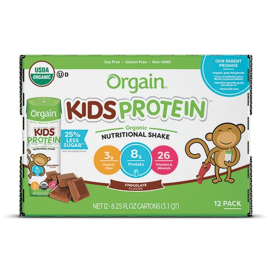 Pediatric Oral Supplement Orgain® Kids Protein™ Organic Nutritional Shake Chocolate Flavor 8.25 oz. Carton Liquid Organic