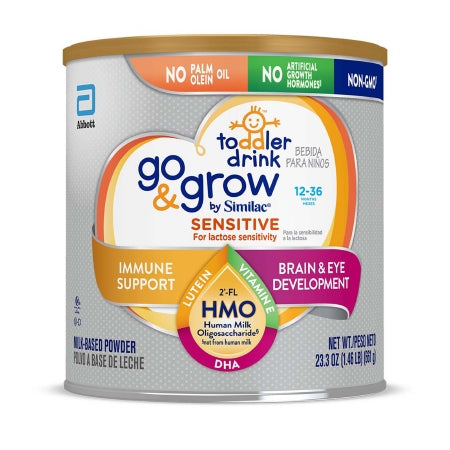 Toddler Formula Go & Grow by Similac® Sensitive Unflavored 23.3 oz. Can Powder Milk-Based Lactose Sensitivity