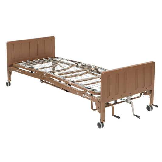 Hospital Bed with Full Rails Hand Crank Adjustable