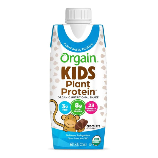 Pediatric Oral Supplement Orgain® Kids Plant Protein™ Nutritional Shake Chocolate Flavor 8 oz. Carton Liquid Plant Based