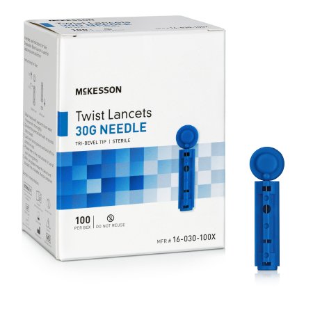 Lancet for Lancing Device McKesson 30 Gauge Non-Safety Twist Off Cap Finger