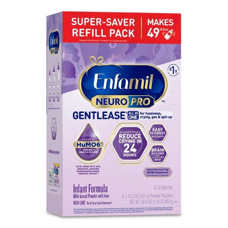 Infant Formula Enfamil NeuroPro™ Gentlease®, Unflavored 30.4 oz. Refill Box Powder