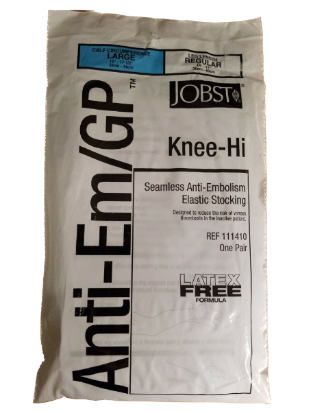 Anti-embolism Stocking JOBST® Anti-Em/GPT™ Knee High Large / Regular White Inspection Toe