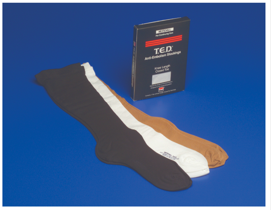 Anti-embolism Stocking T.E.D.™ Knee High Large / Regular White Closed Toe