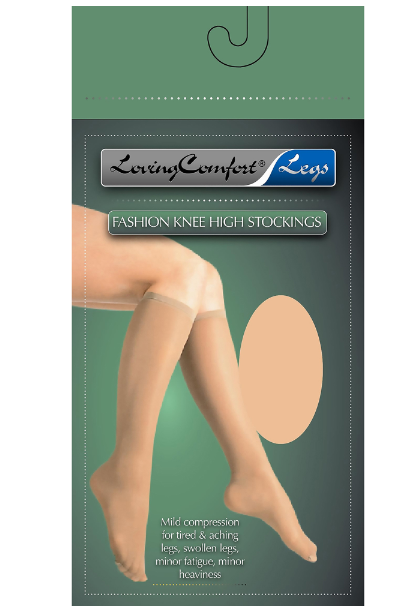 Compression Stocking Loving Comfort® Knee High X-Large Beige Closed Toe