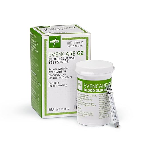 Blood Glucose Test Strips EvenCare® G2® 50 Strips per Pack