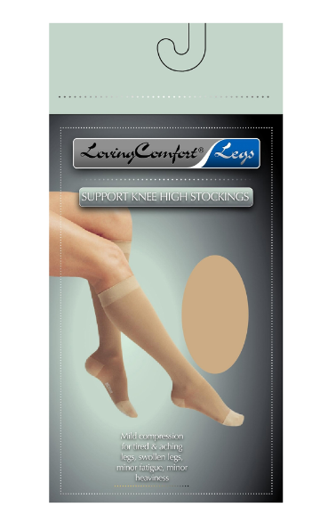 Compression Stocking Loving Comfort® Knee High 3X-Large Beige Open Toe