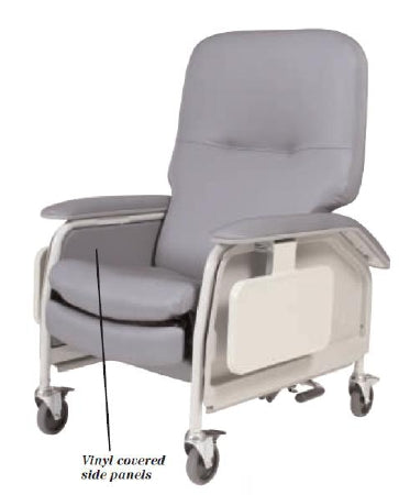 Clinical Care Recliner Lumex® Deluxe Gypsum Four Tente® Swivel Caster, Three Locking Caster