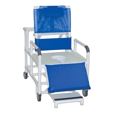 Shower Chair MJM International Fixed Arms PVC Frame Reclining Backrest 26 Inch Seat Width Internal / 30 Inch Seat Width External 600 lbs. Weight Capacity