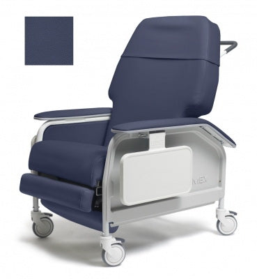 Extra-Wide Clinical Care Recliner Lumex® Imperial Blue Four Tente® Swivel Caster, Three Locking Caster