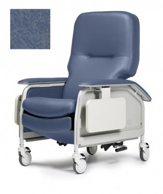 Clinical Care Recliner Lumex® Deluxe Steel Blue Four Tente® Swivel Caster, Three Locking Caster